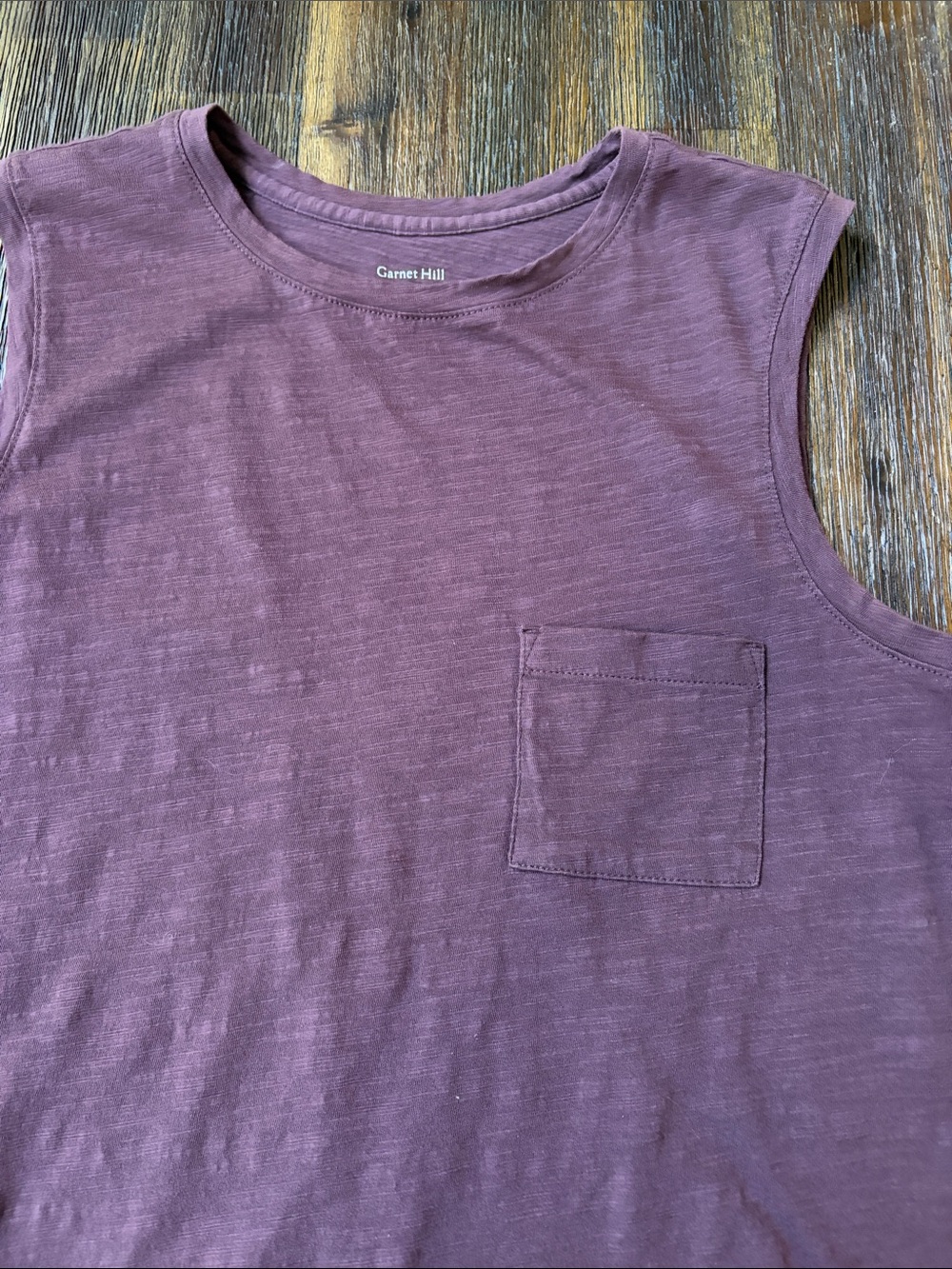 Garnet Hill Women’s Weekender Crewneck Pocket Tank Top EUC SZ S - Picture 3 of 6